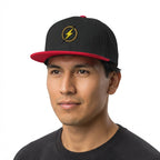 Electric Bolt Round Emblem Embroidered Snapback Hat