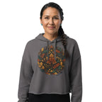 Autumn Maple Leaf Botanical Cropped Hoodie