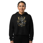 Geometric Executive Portrait Women's Cropped Hoodie