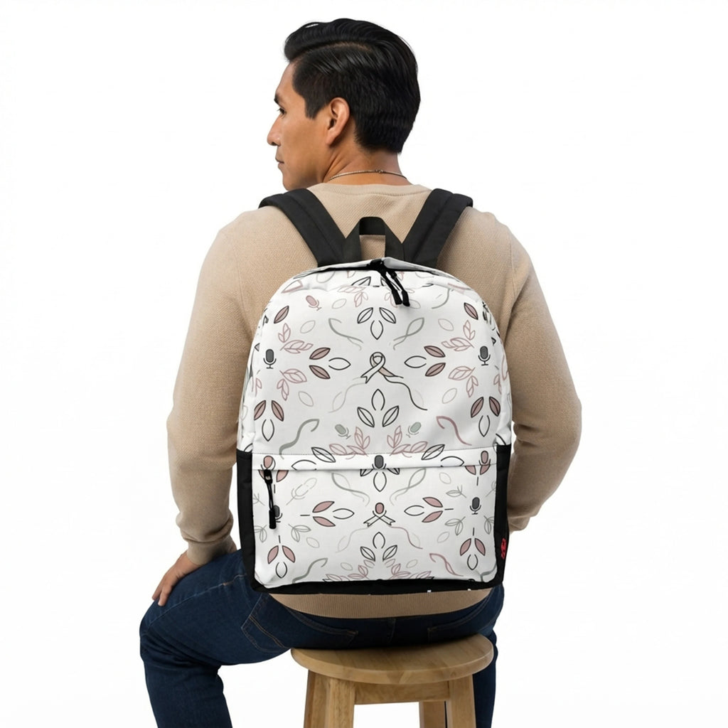 Botanical Microphone Ribbon Pattern Backpack