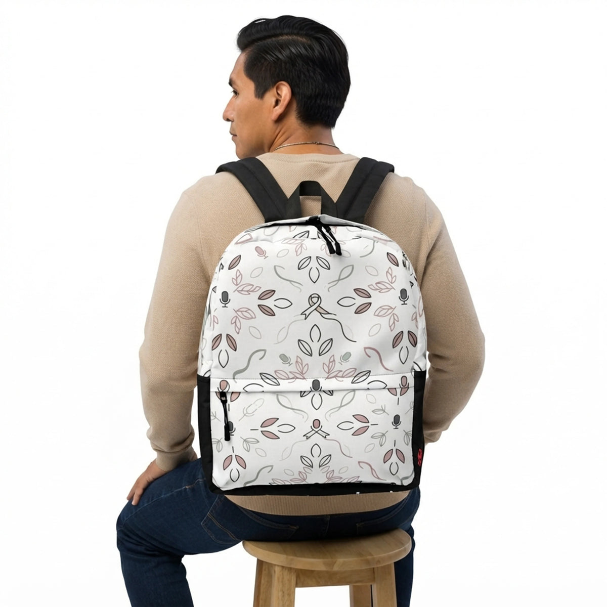 Botanical Microphone Ribbon Pattern Backpack