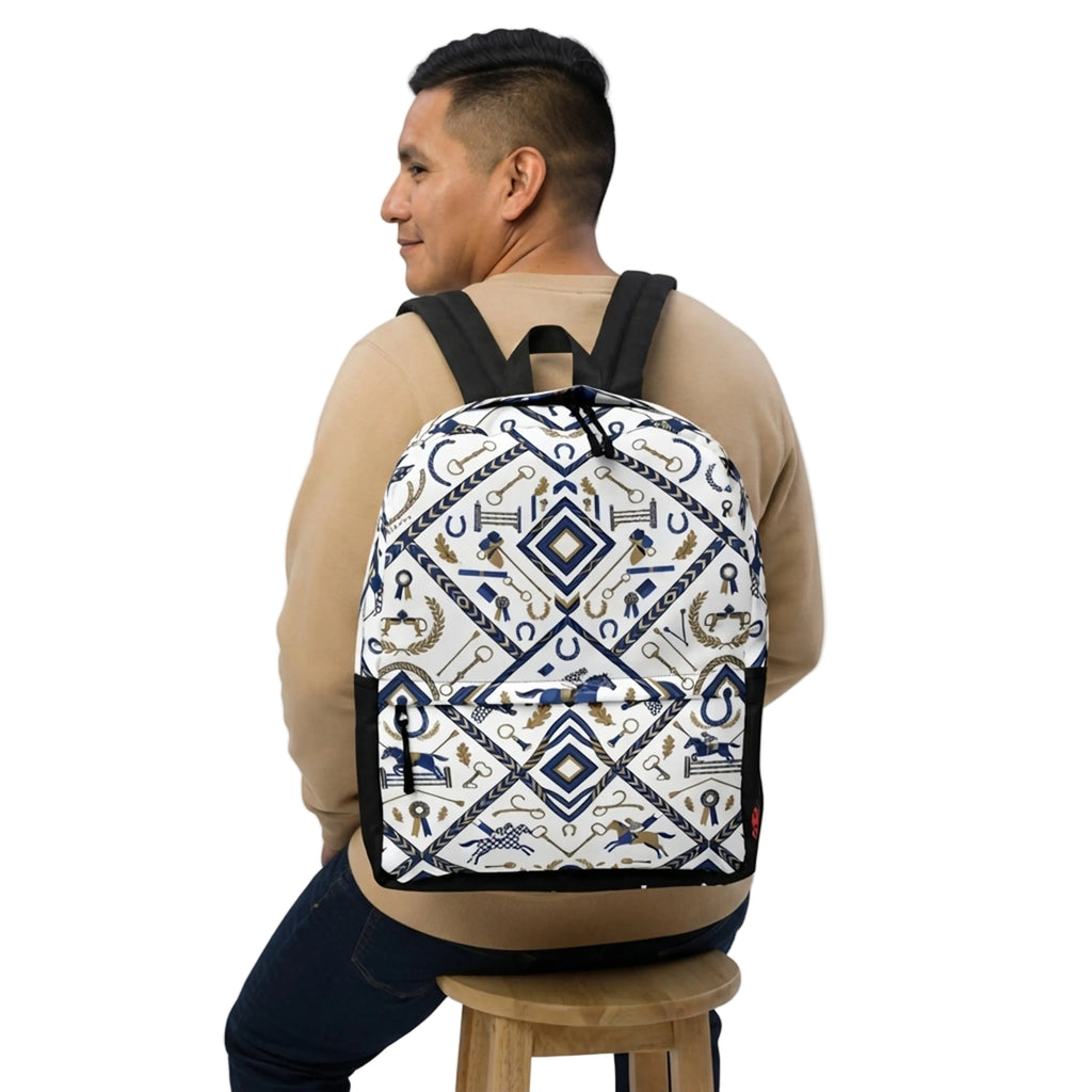 Equestrian Heritage Geometric Pattern Backpack