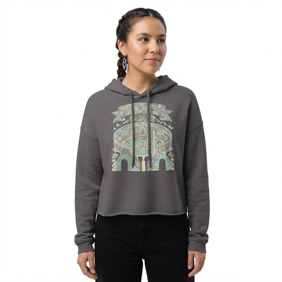 Pastel Football Stadium Cropped Hoodie