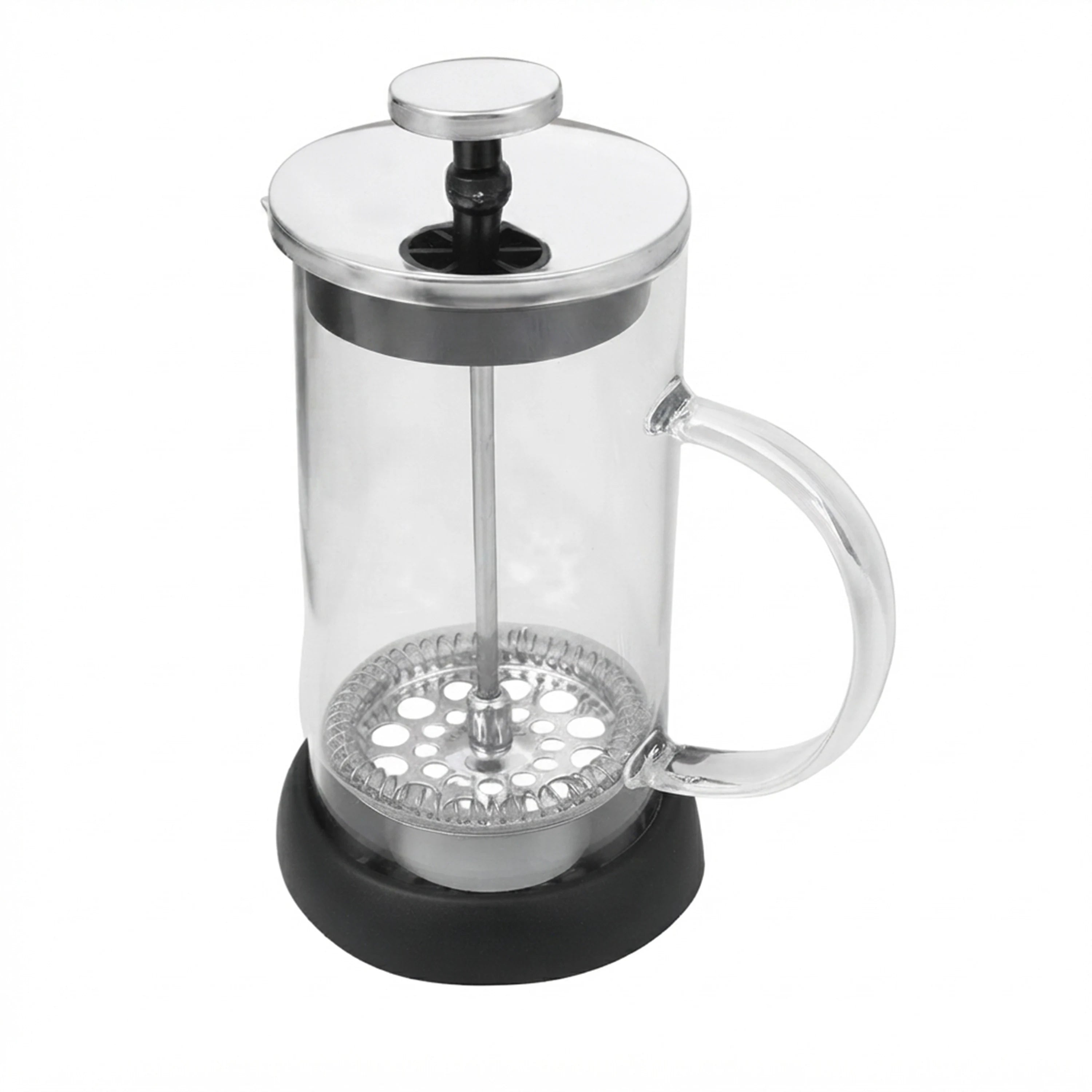 12 oz French Press Coffee Maker - Glass and Stainless Steel Brewer for