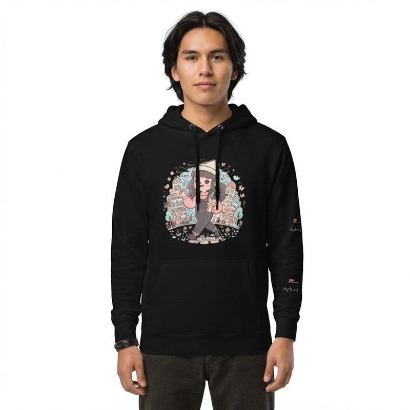 Cute Girl Holding Potted Plant Pullover Hoodie - Bakery