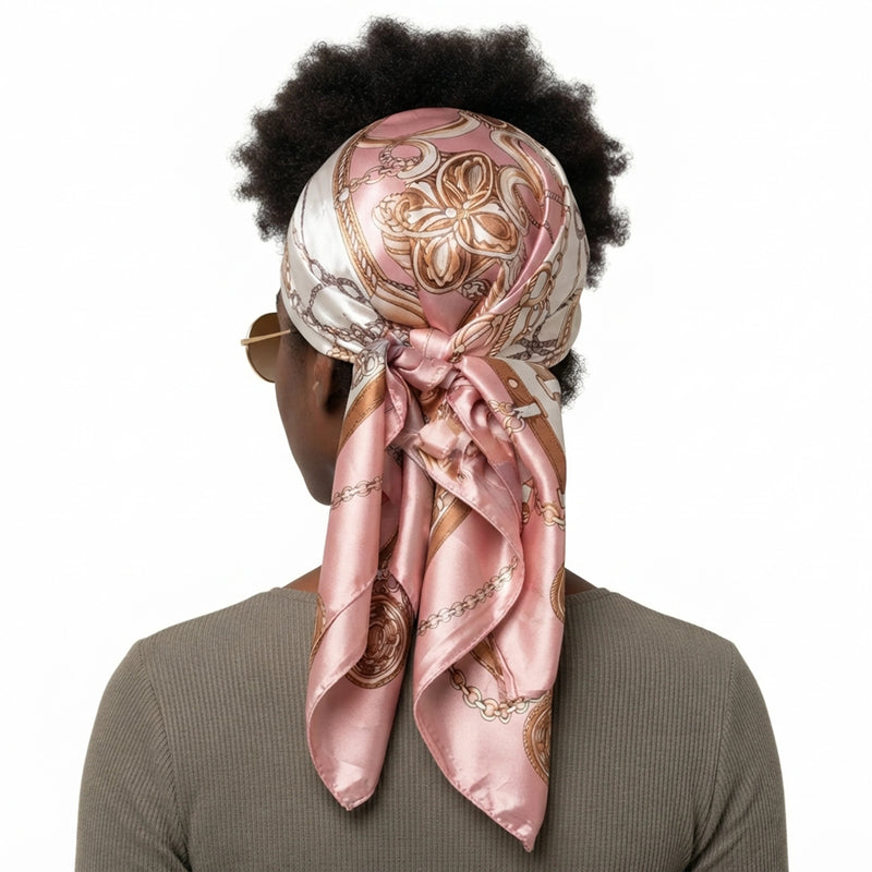 Womens 90cm Square Silk Fashion Scarf