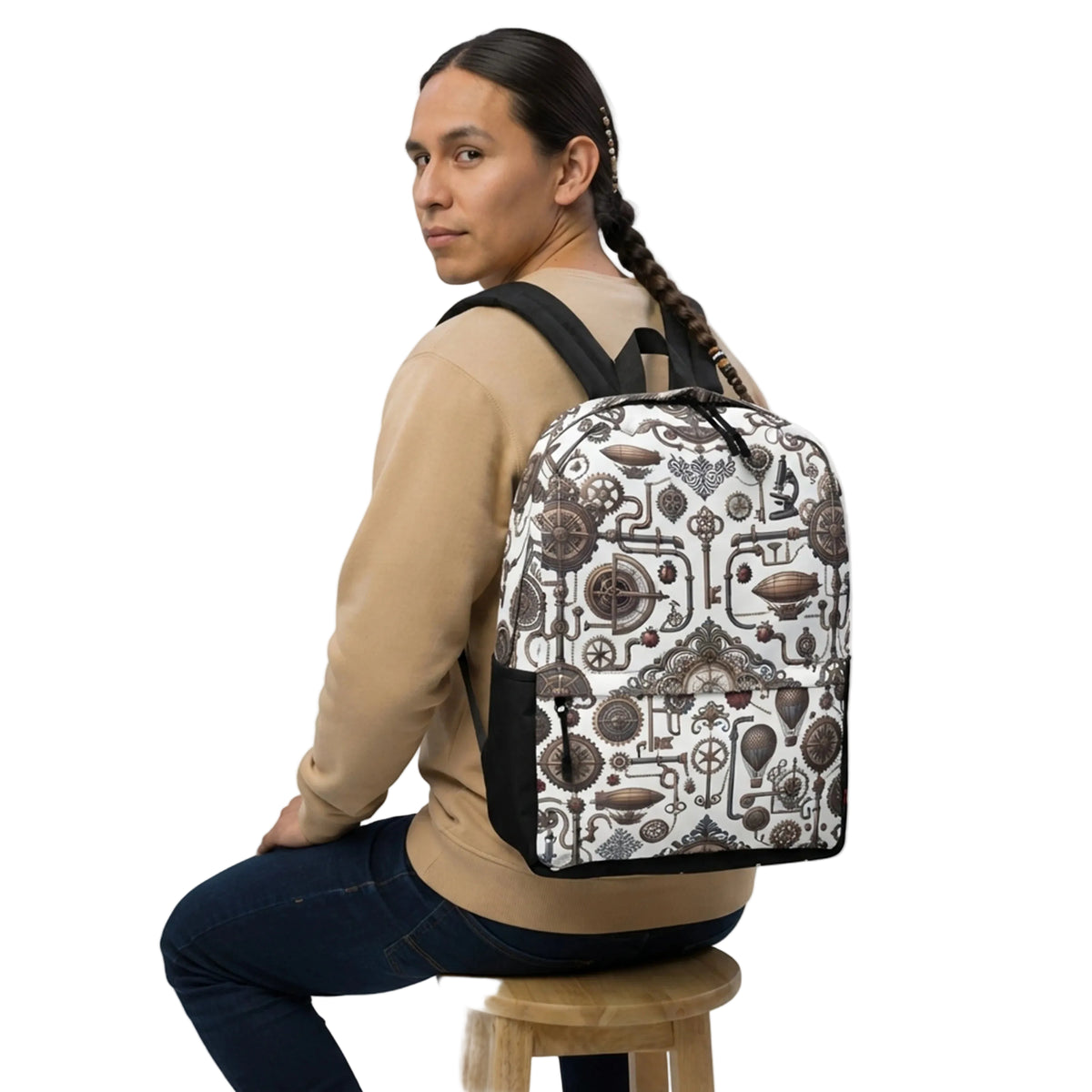 Steampunk Ladybug Mechanical Pattern Backpack