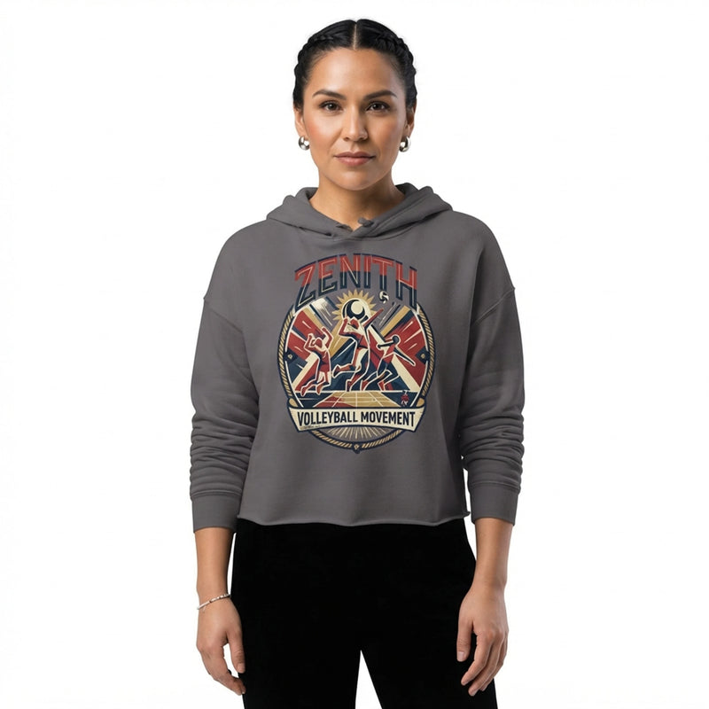 Retro Volleyball Movement Cropped Hoodie