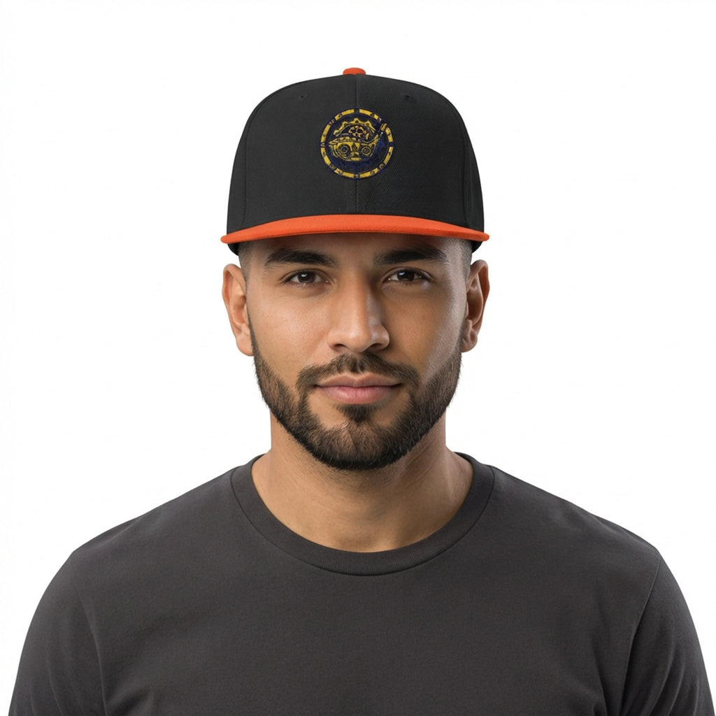 Steampunk Golf Club Gear Motif Snapback Hat