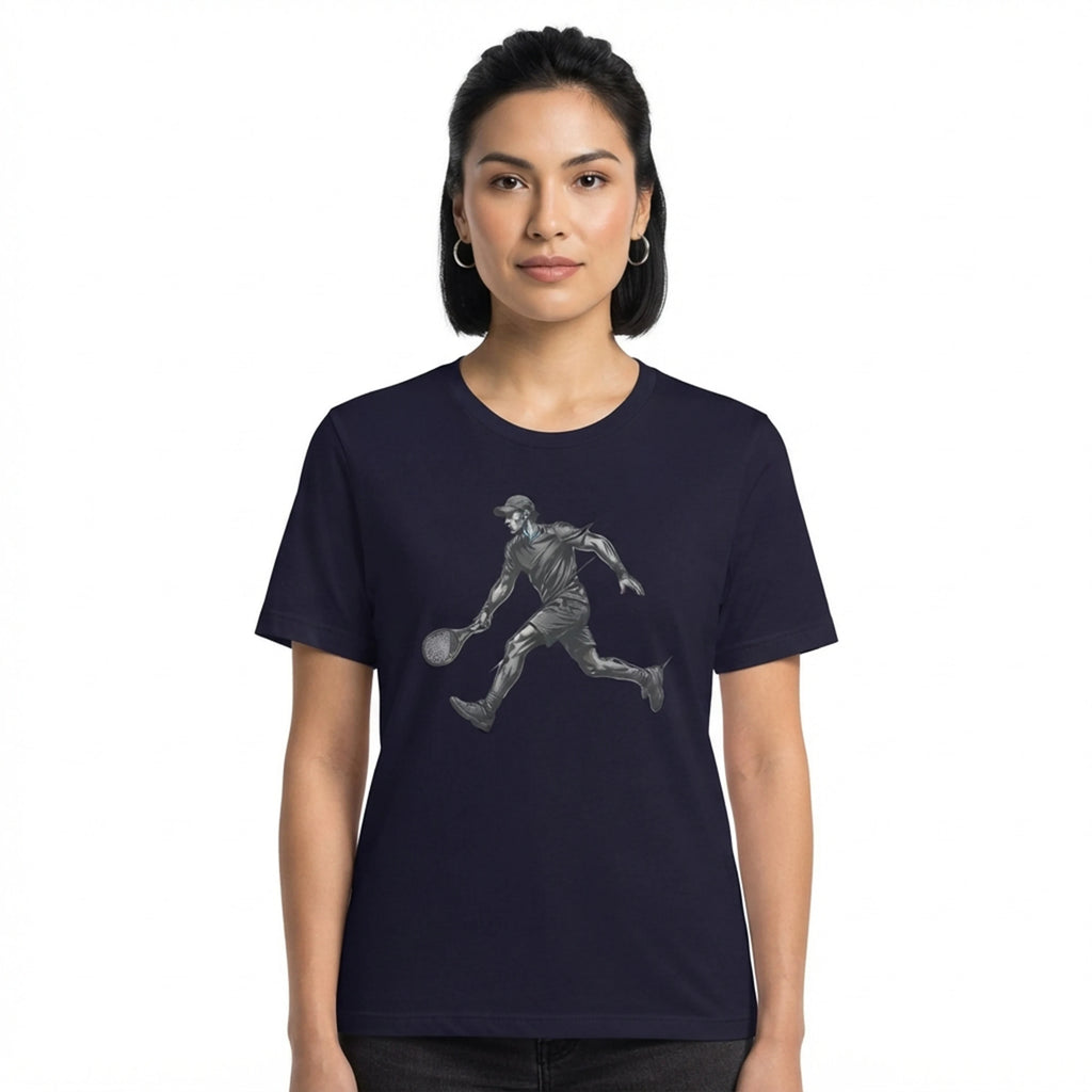 Tennis Player Action Sketch Relaxed T-Shirt