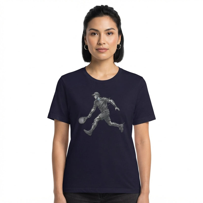 Tennis Player Action Sketch Relaxed T-Shirt