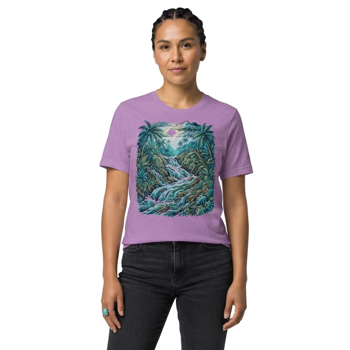 Tropical Rainforest Waterfall Unisex T-Shirt