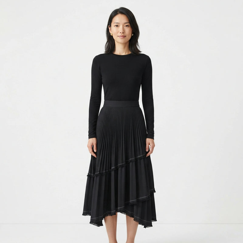 Women's Summer High-Waisted Casual Knit Long Skirt