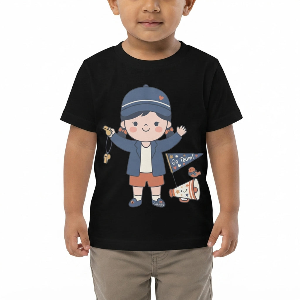 Cheerful Go Team Coach Graphic Baby T-Shirt