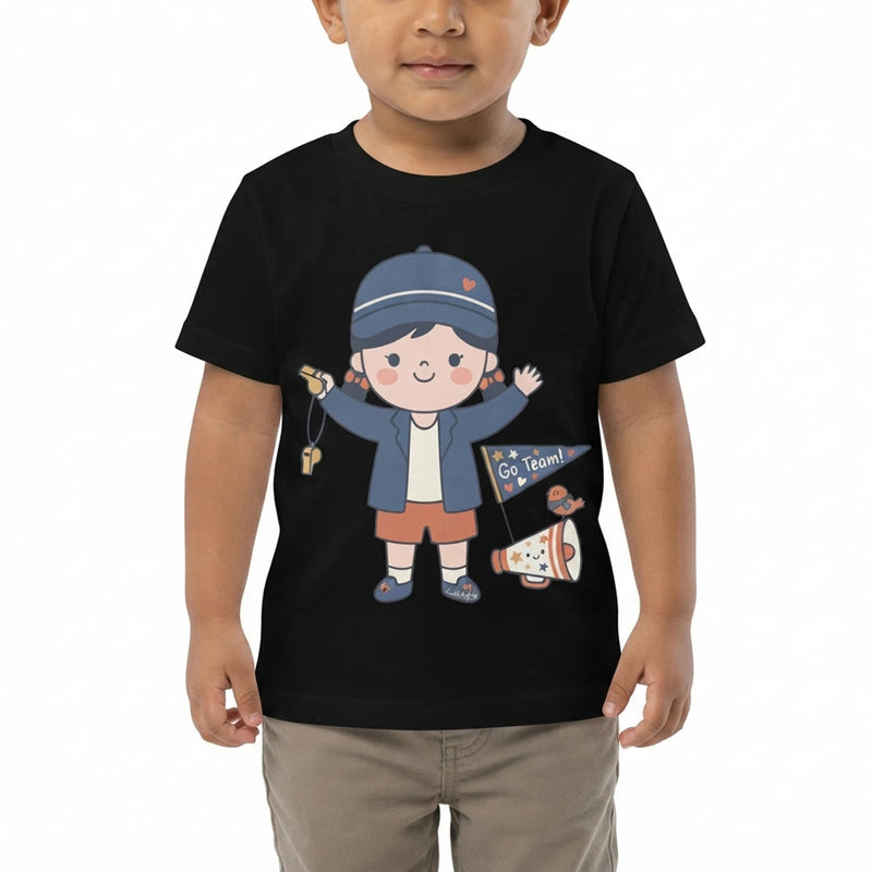 Cheerful Go Team Coach Graphic Baby T-Shirt
