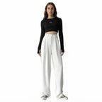 Summer White High Waist Palazzo Pants