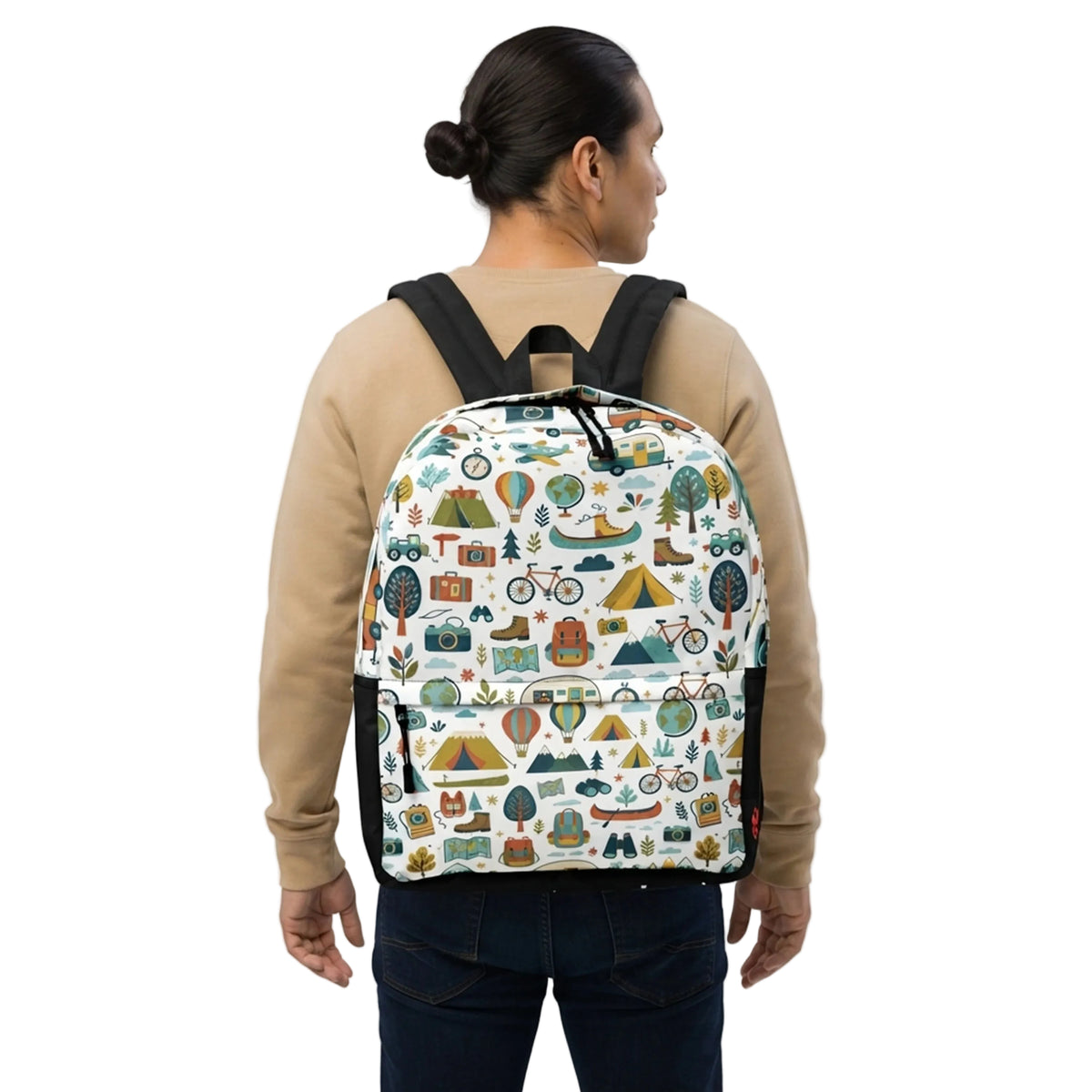 Vintage Outdoor Adventure Pattern Backpack