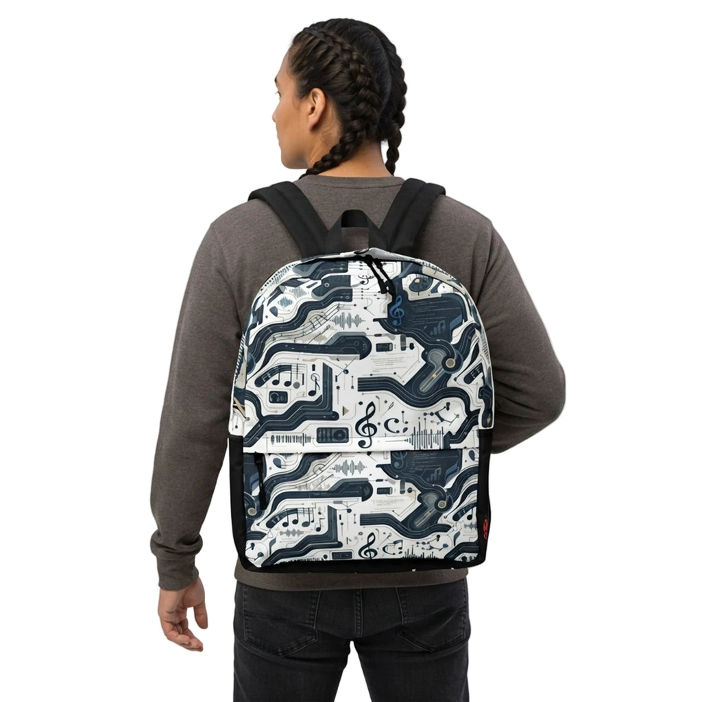 Digital Music Circuit Pattern Backpack