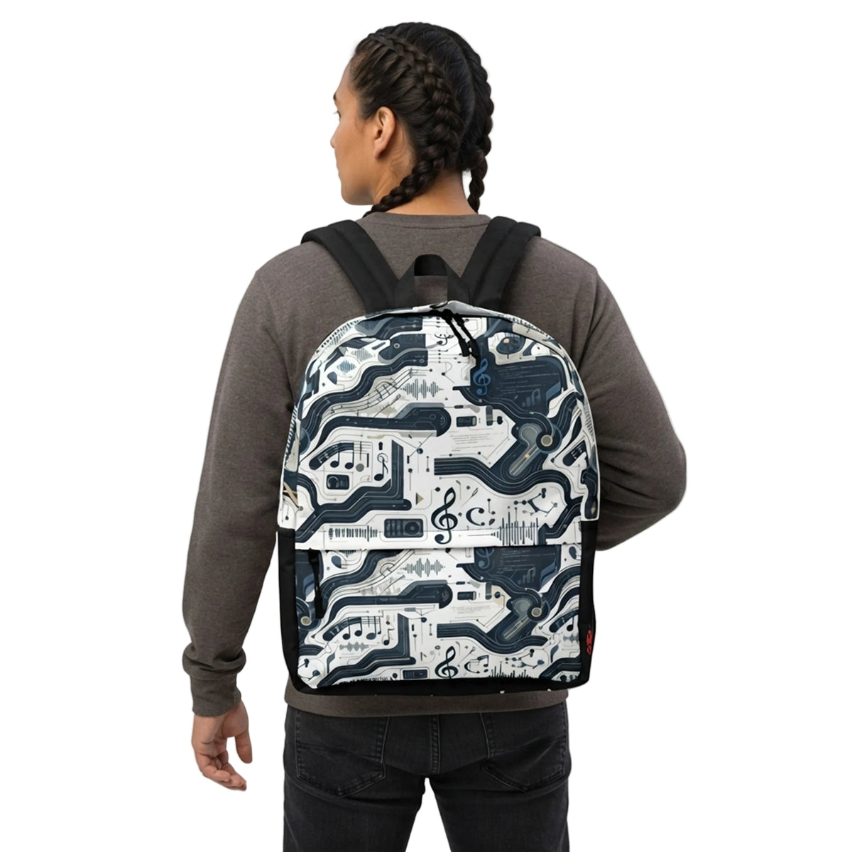 Digital Music Circuit Pattern Backpack