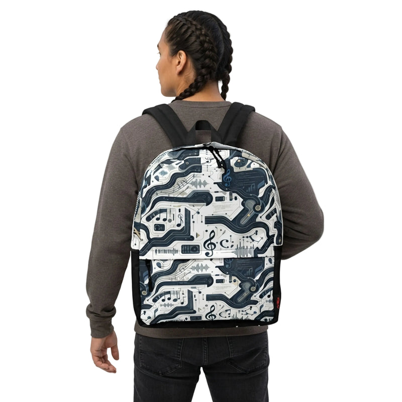 Digital Music Circuit Pattern Backpack