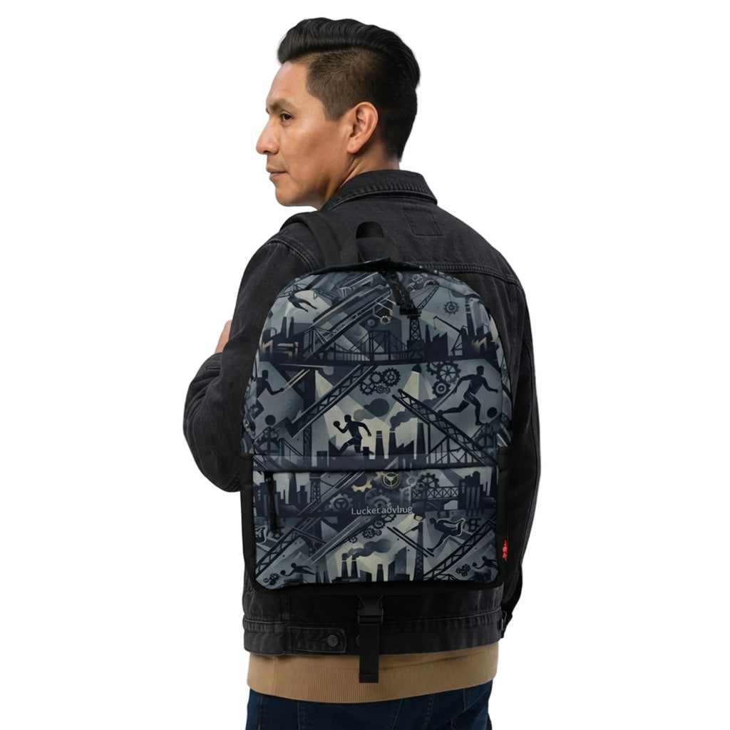 Industrial Parkour Cityscape Pattern Backpack