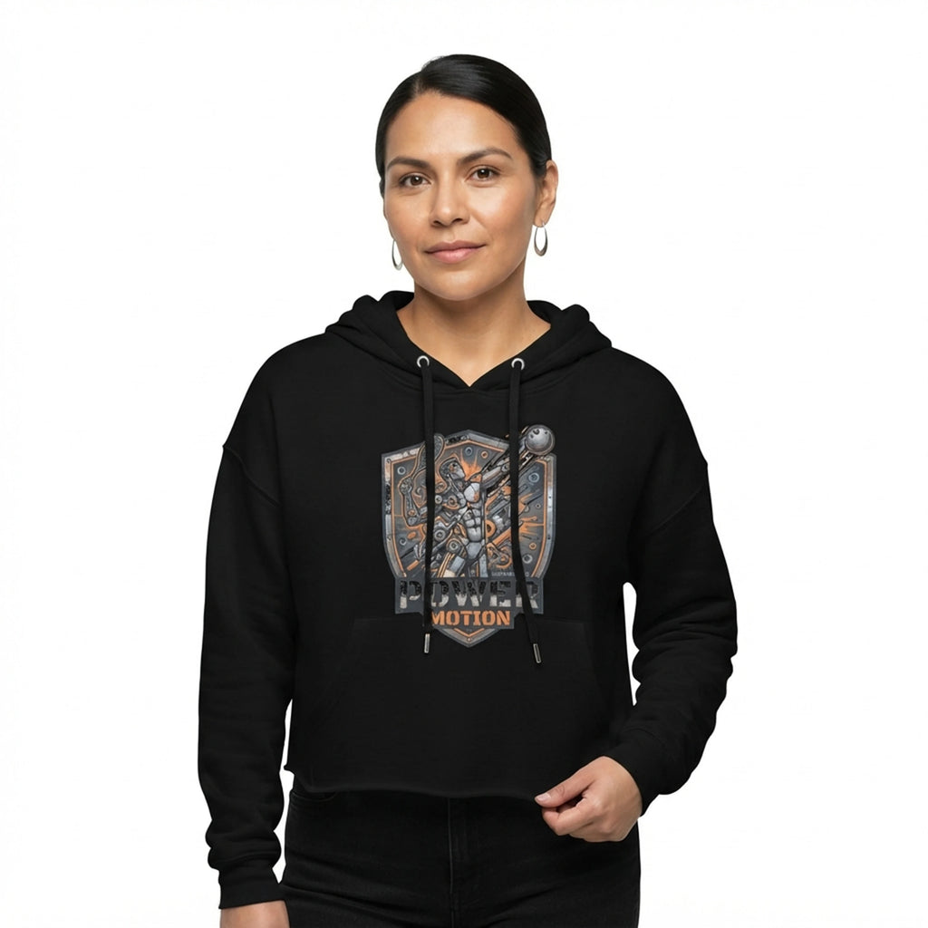 Robotic Tennis Motion Women's Cropped Hoodie - POWER