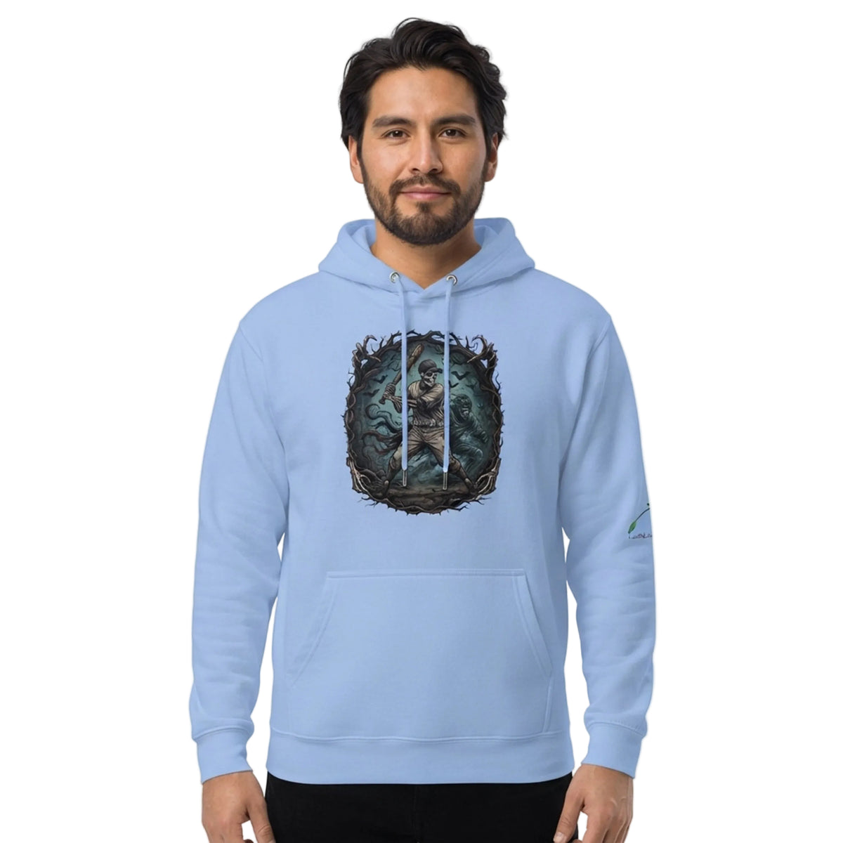 Haunted Skeleton Baseball Pullover Hoodie