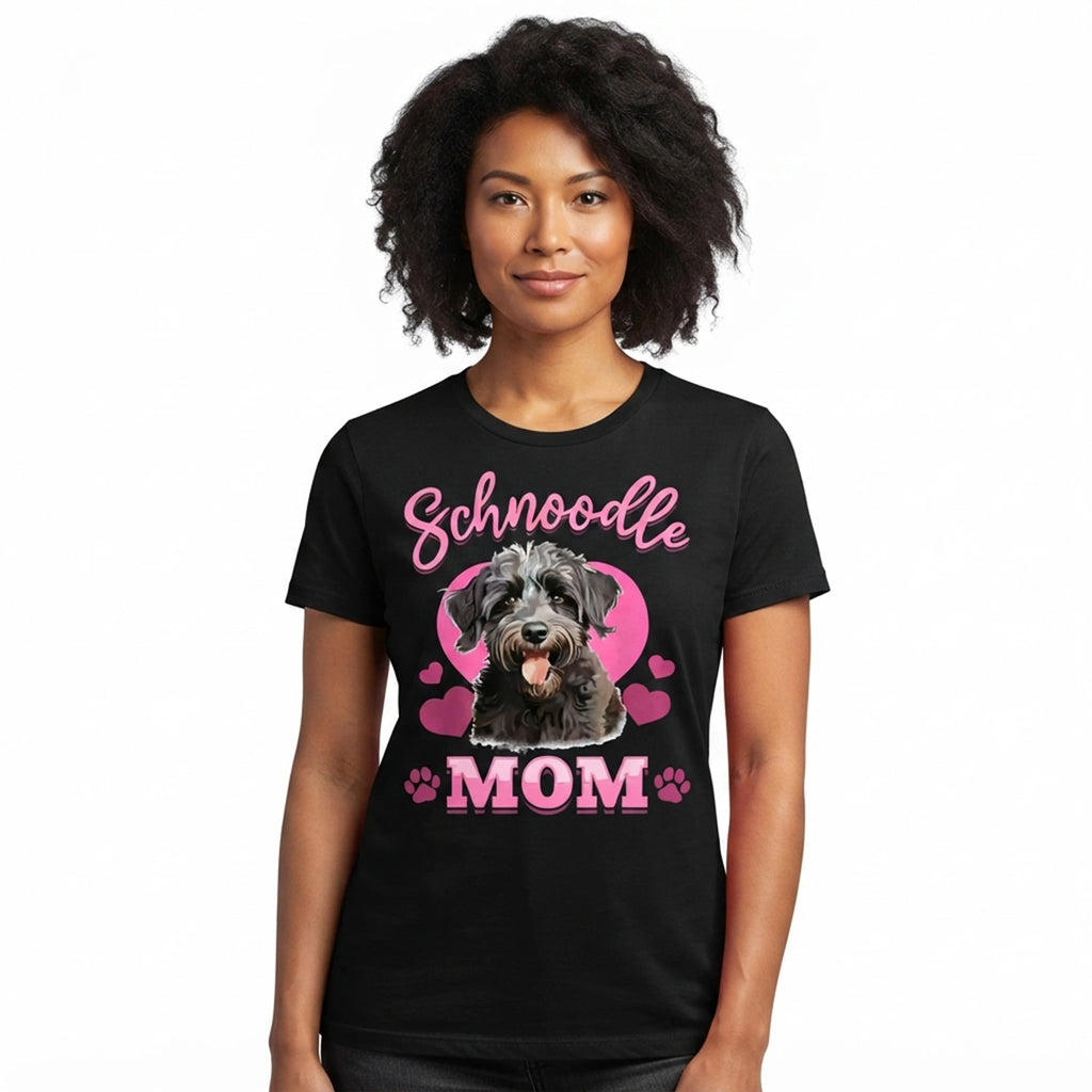 Schnoodle Snoodle Dog Breed Pet Mom Black T - Shirt