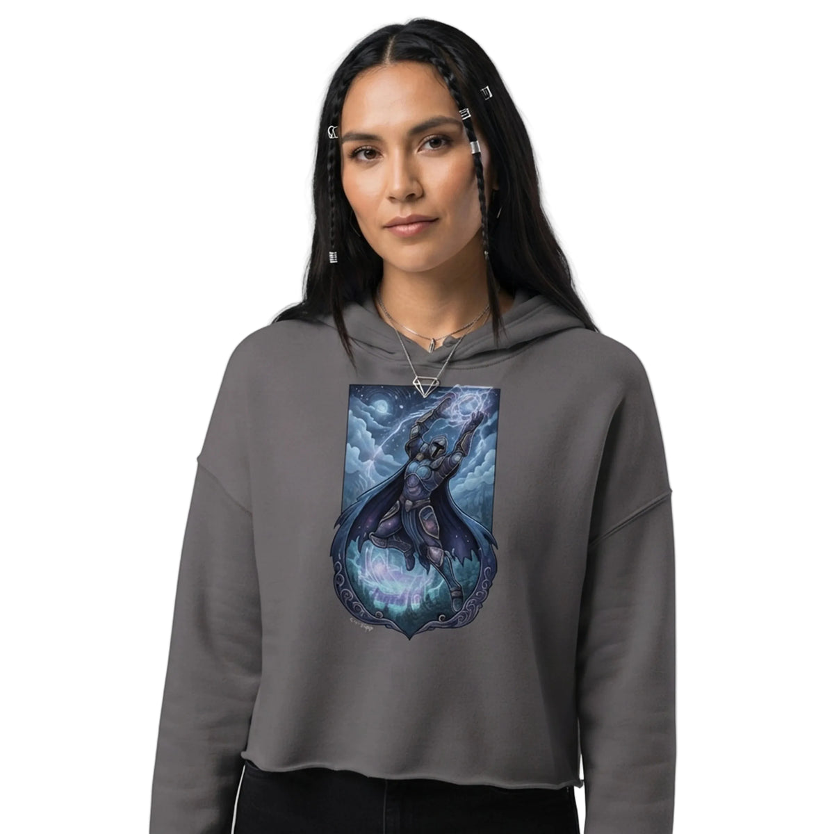 Celestial Knight Football Cropped Hoodie