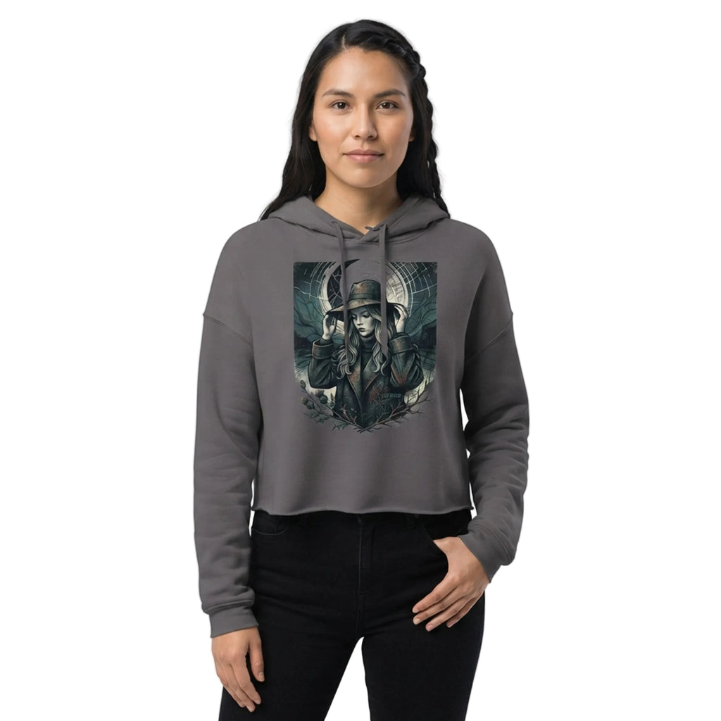 Mystical Hat Woman Thistle Cropped Hoodie