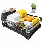 Large Rustproof Dish Drying Rack with Drainboard