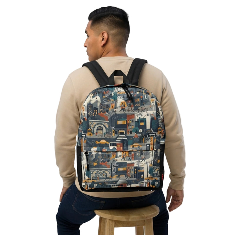 Urban City Bicycle Street Art Backpack