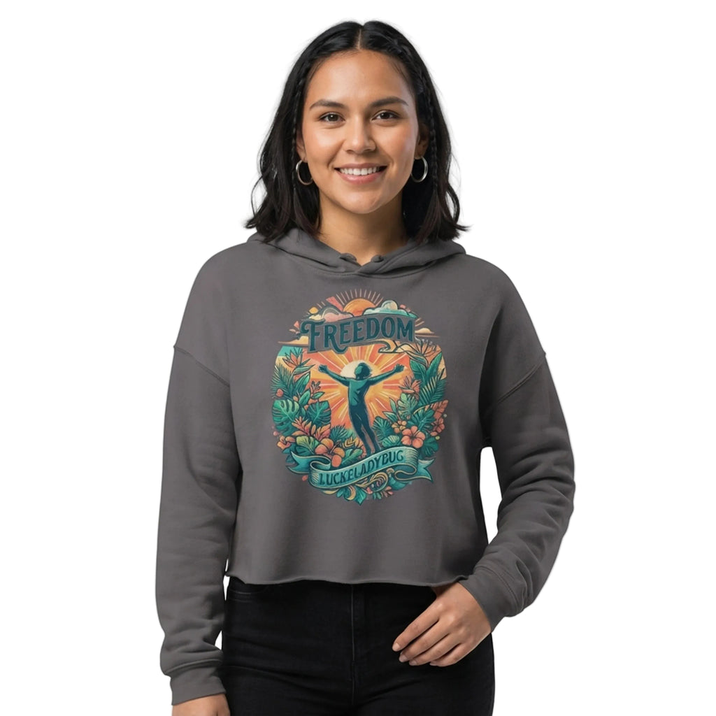 Freedom Tropical Sunrise Women's Cropped Hoodie