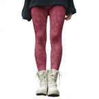 Wine Red Floral Slim - Fit Leggings