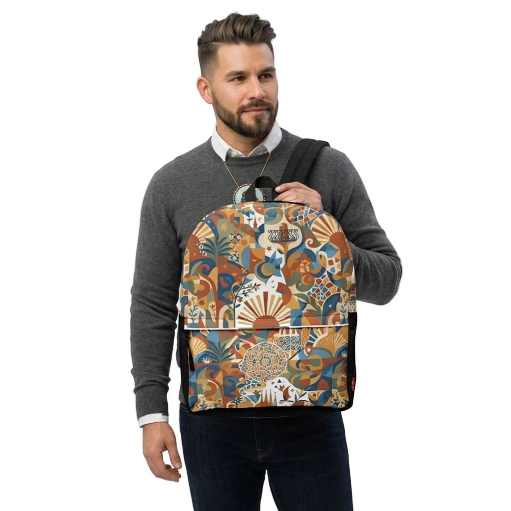 Mosaic Cityscape Abstract Pattern Backpack