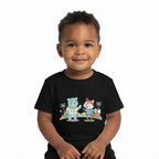 Cute Bear And Fox Tropical Beach Baby T-Shirt