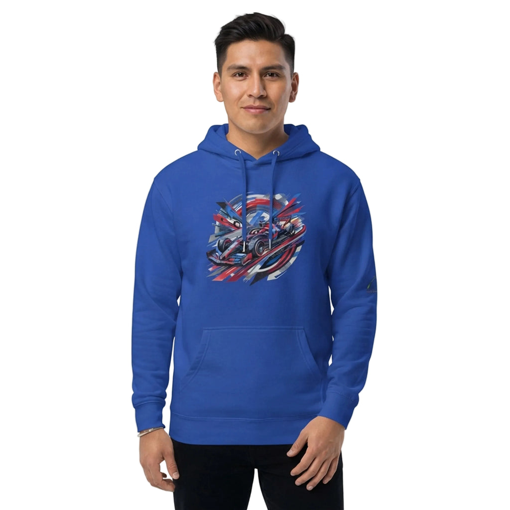Abstract Open-Wheel Racing Pullover Hoodie