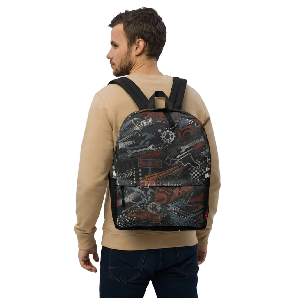 Vintage Motorsports Garage Collage Backpack