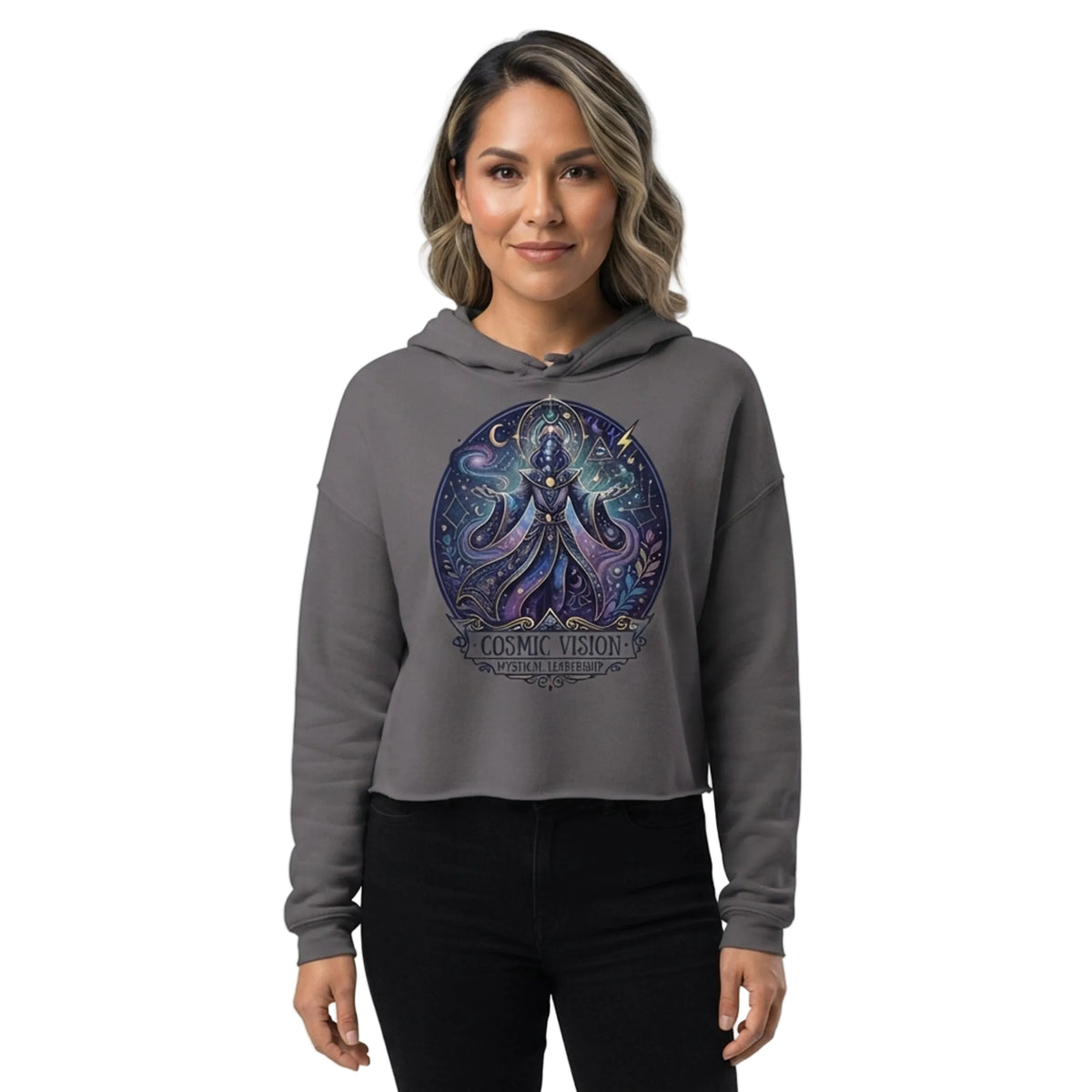 Cosmic Vision Mystical Leadership Cropped Hoodie