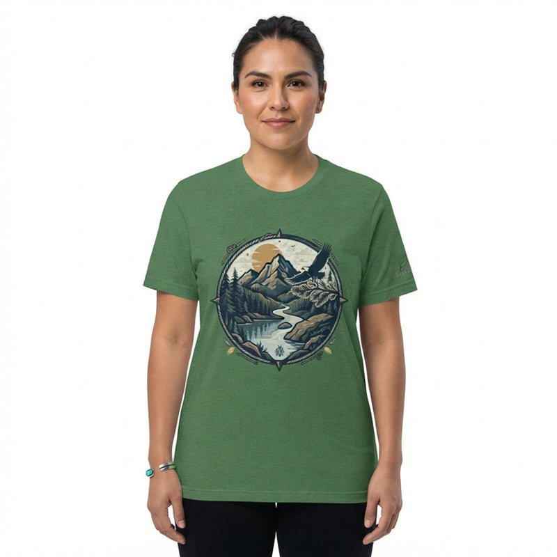 Majestic Eagle Mountain River Landscape T-Shirt