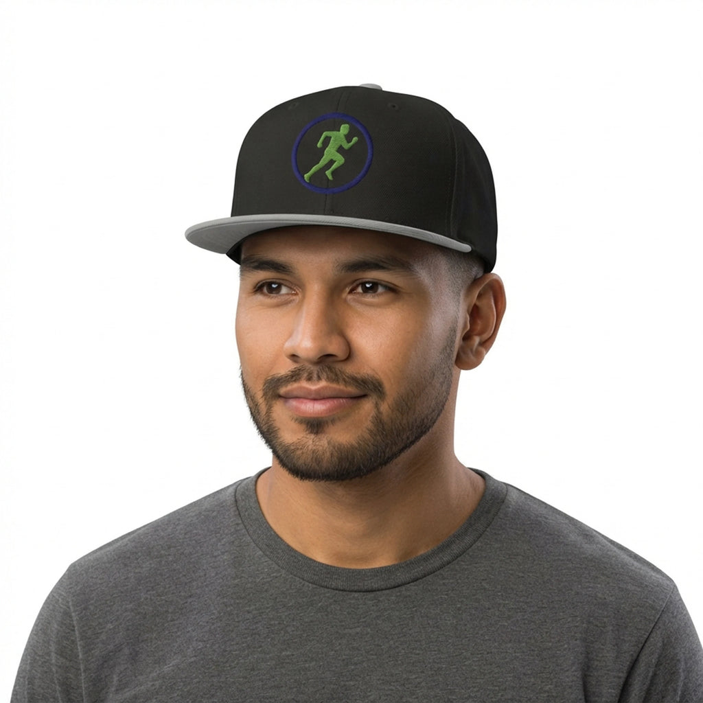 Running Silhouette Athletic Snapback Hat