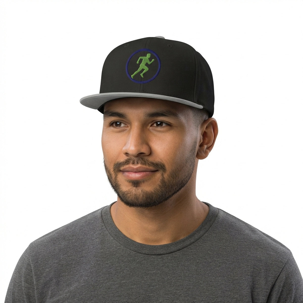Running Silhouette Athletic Snapback Hat