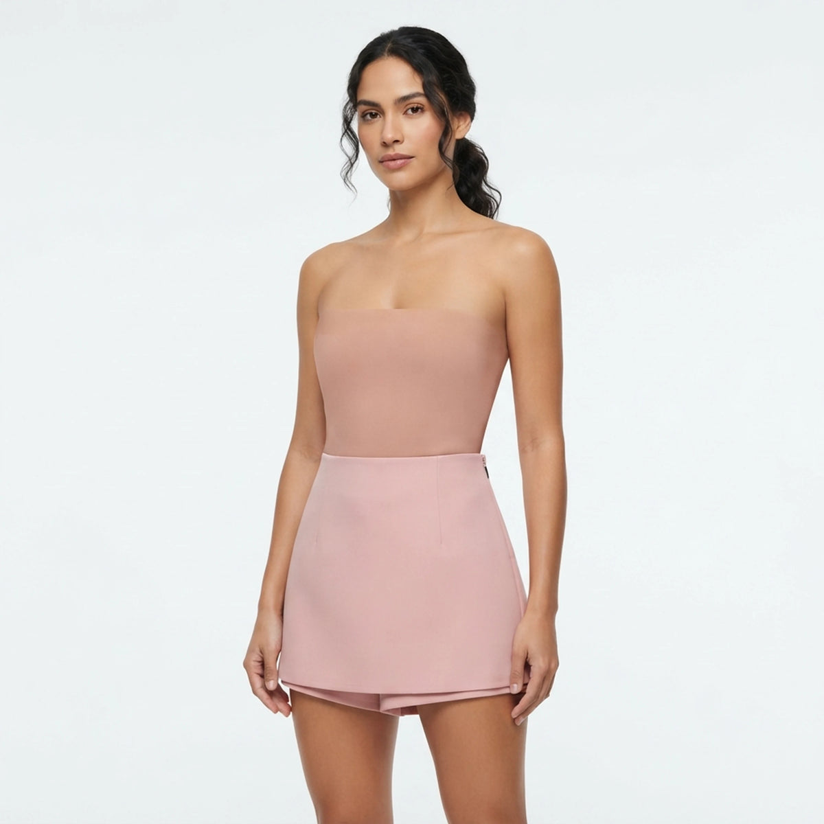 Womens High - Waisted Solid Color Slit Culottes