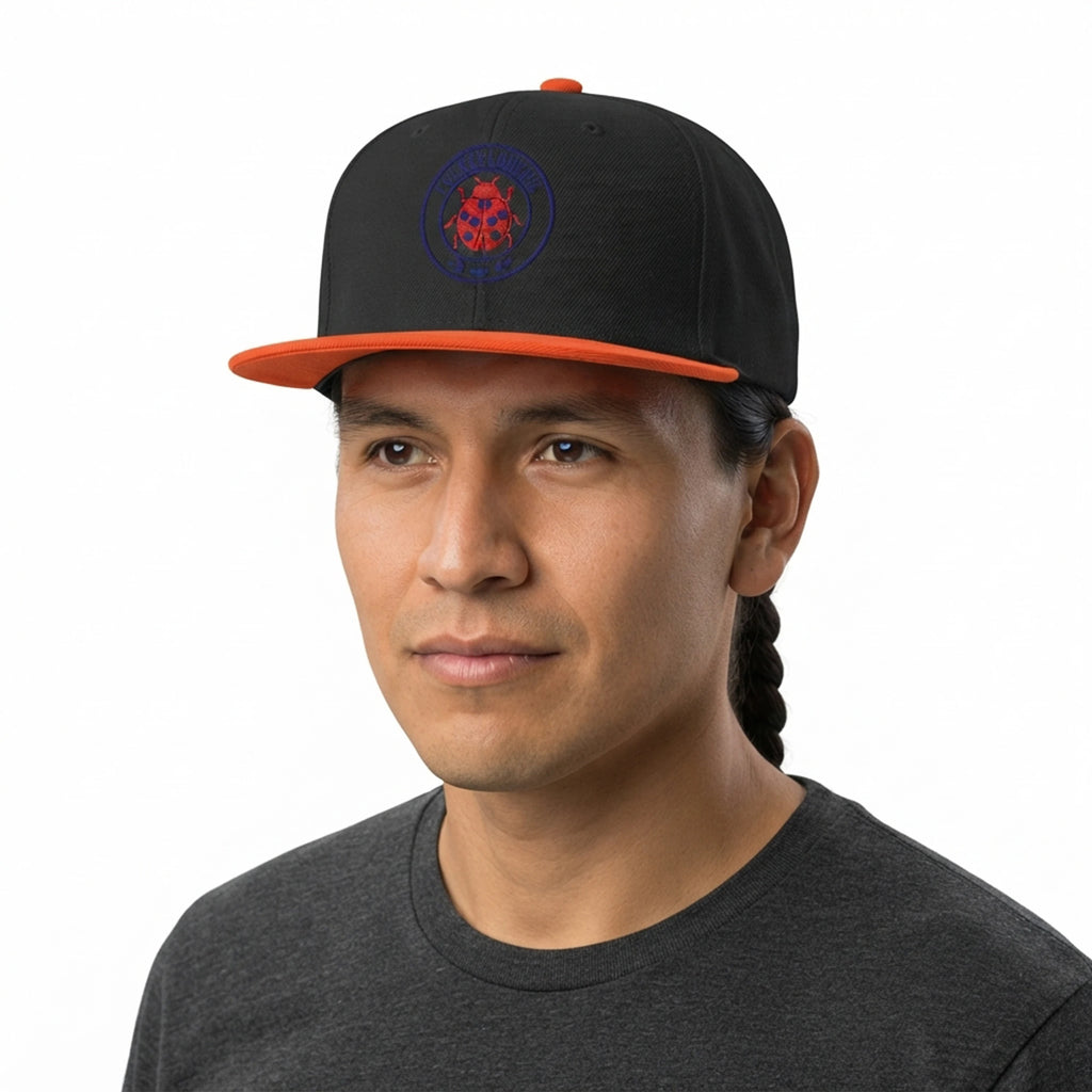Red Bug Patch Embroidered Snapback Hat