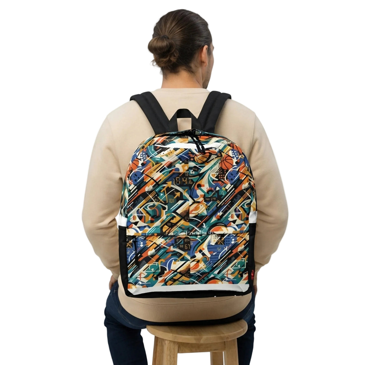 QTR Abstract Basketball Motion Backpack