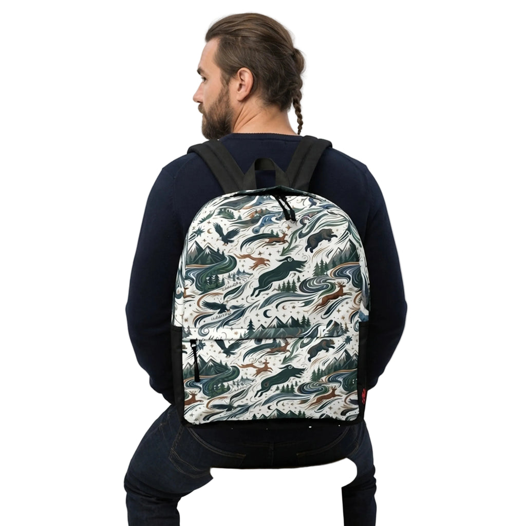 Wilderness Wildlife Mountain All-Over Print Backpack