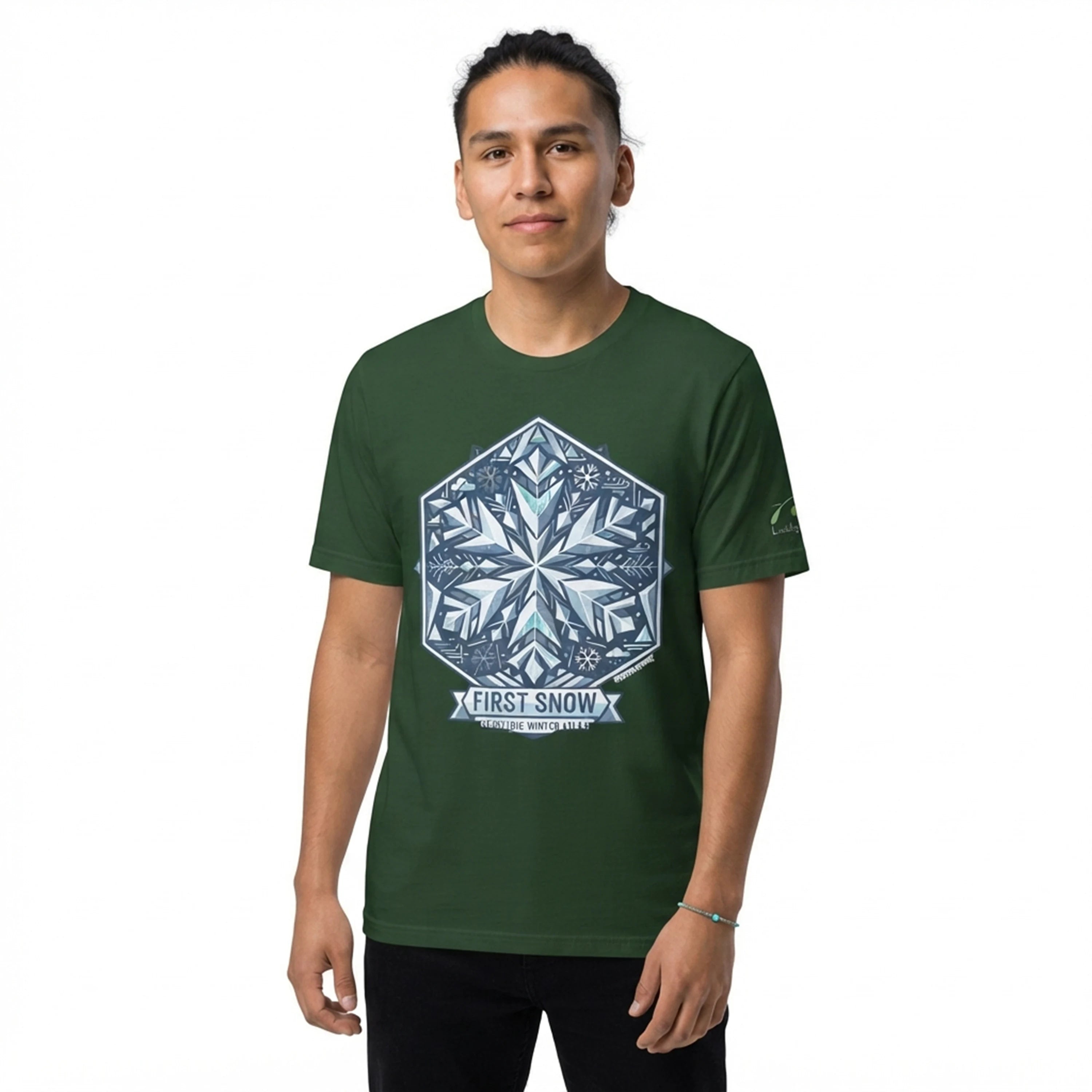 Geometric Winter Atlas Snowflake Custom T-Shirt - FIRST