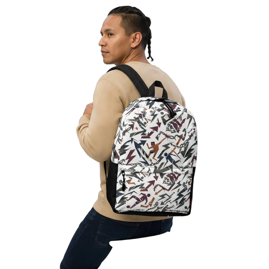 Abstract Barbed Wire Arrow Pattern Backpack