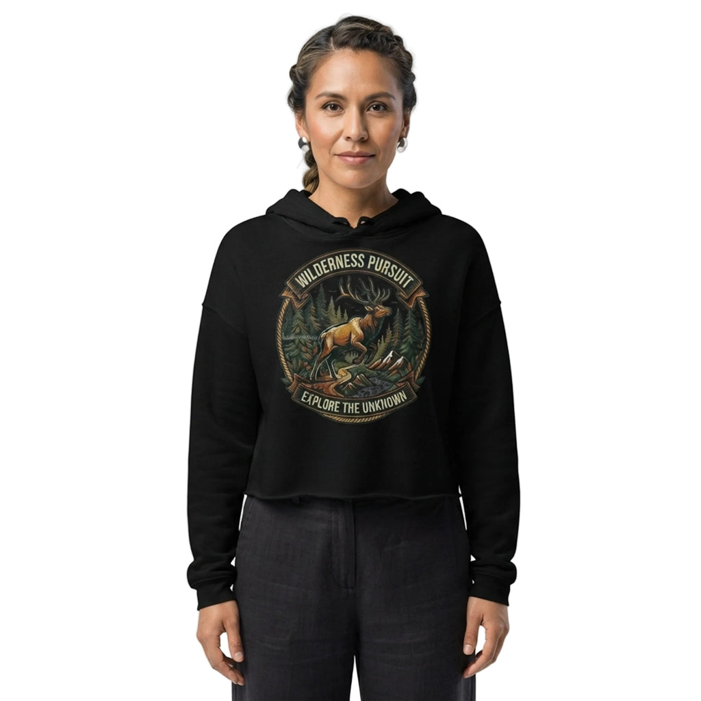 Wilderness Pursuit Explore The Unknown Cropped Hoodie