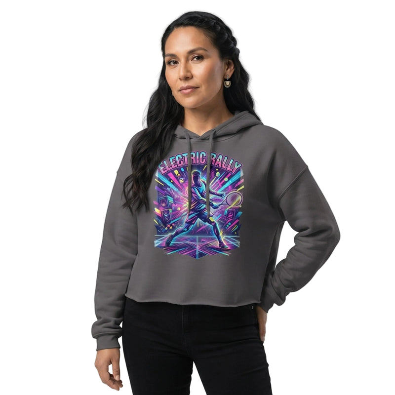 Electric Rally Neon Tennis Cropped Hoodie
